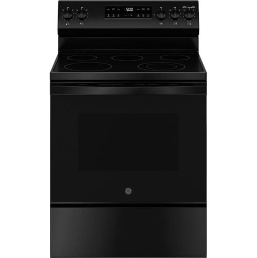 Home ge 5.3 cu. ft. black freestanding electric range open box
