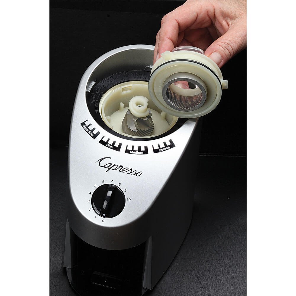 capresso infinity conical burr grinder stainless finish factory refurbished capresso infinity conical burr grinder stainless finish factory refurbished