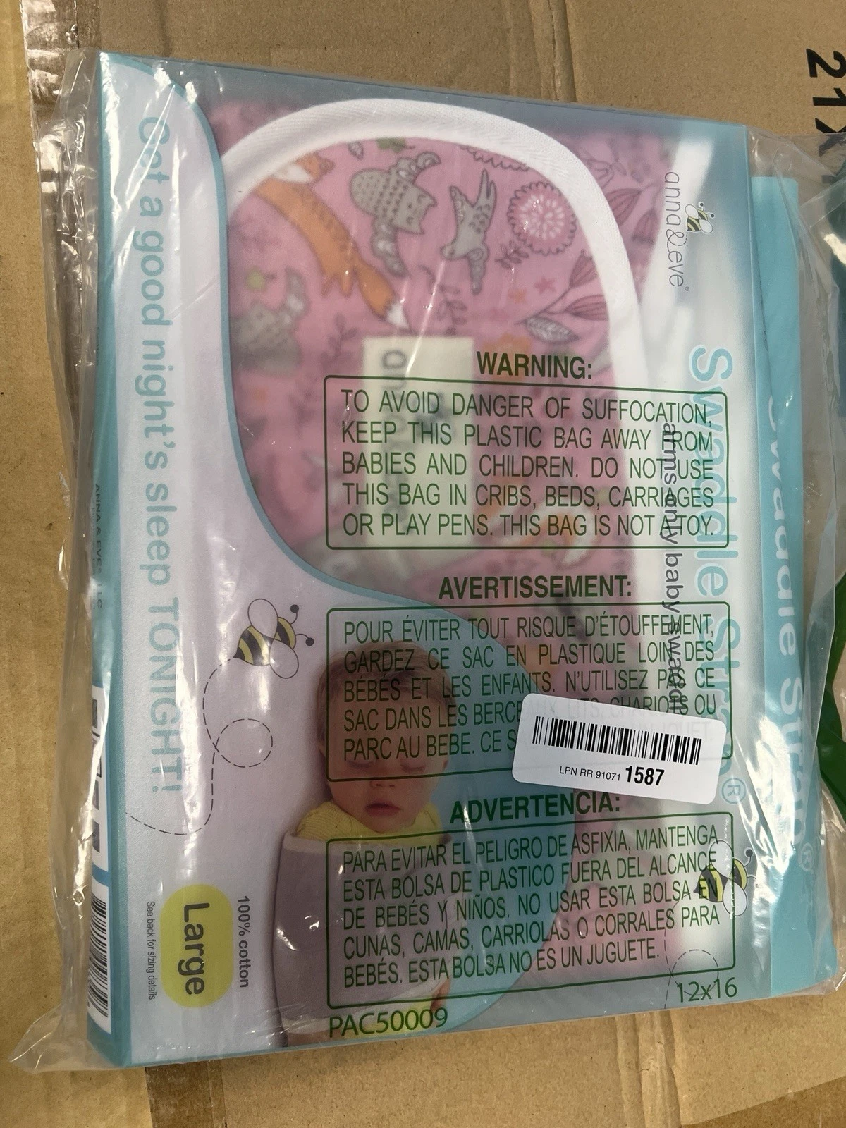 anna & eve® baby swaddle strap for newborns and infants 100% cotton, no overhe anna & eve® baby swaddle strap for newborns and infants 100% cotton, no overhe