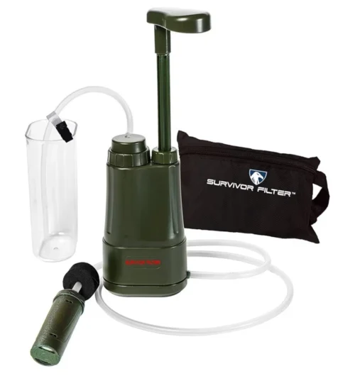 Home survivor filter pro hand pump camping water filtration system survival wa...