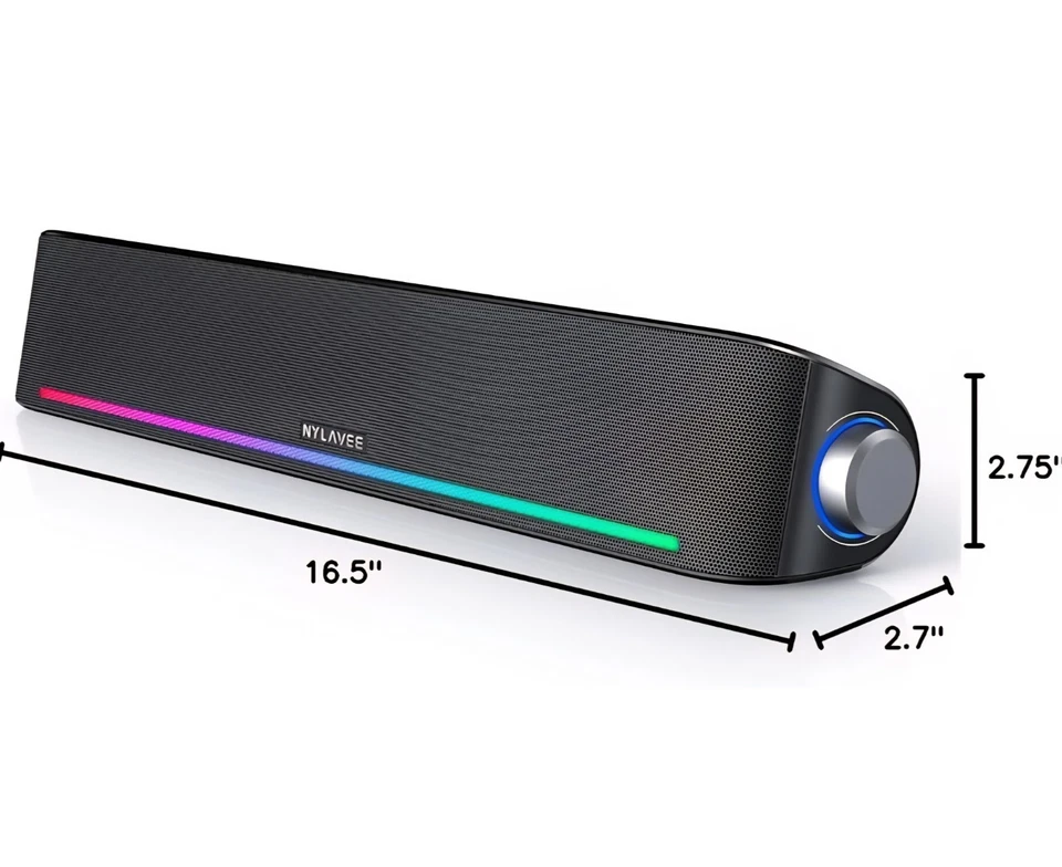 computer speakers, hi fi sound quality computer sound bar, bluetooth 5.0 & 3.5mm computer speakers, hi fi sound quality computer sound bar, bluetooth 5.0 & 3.5mm